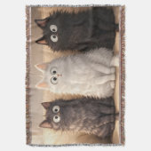 Couverture Chats de Dessin Animé Mignons et Fluffy Gris Blanc (devant Vertical)