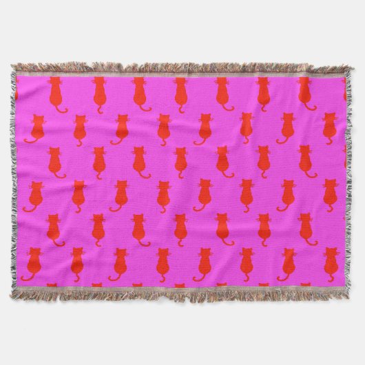 Couverture Chats Rouges Fantaisistes Roses Pour Toujours Fun (Devant)