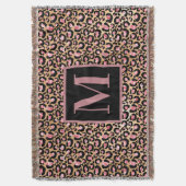 Couverture Cheetah or rose / Monogramme léopard initial (devant Vertical)