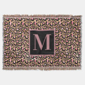 Couverture Cheetah or rose / Monogramme léopard initial (Devant)