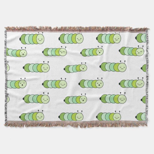 Couverture Chenilles Vertes Mignonnes et Diverses Expressions (Devant)
