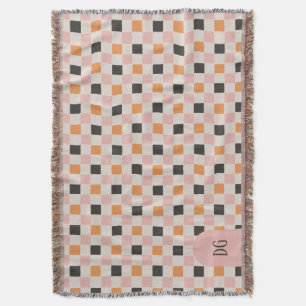 Couverture Chèques noirs, orange et roses - Monogrammes