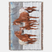 Couverture Chestnut Appaloosa Sorrel Quarter Chevaux en Neige (devant Vertical)