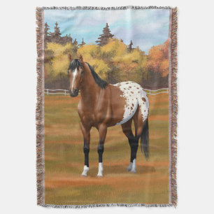 Couverture Cheval Appaloosa de la Baie Brown dans les pâturag