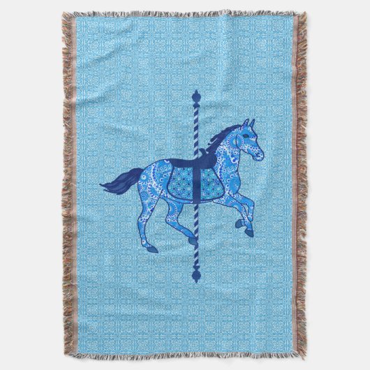 Couverture Cheval de carrousel - Cobalt et Sky Blue (devant Vertical)