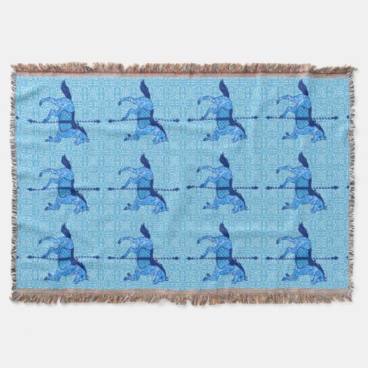 Couverture Cheval de carrousel - Cobalt et Sky Blue (Devant)