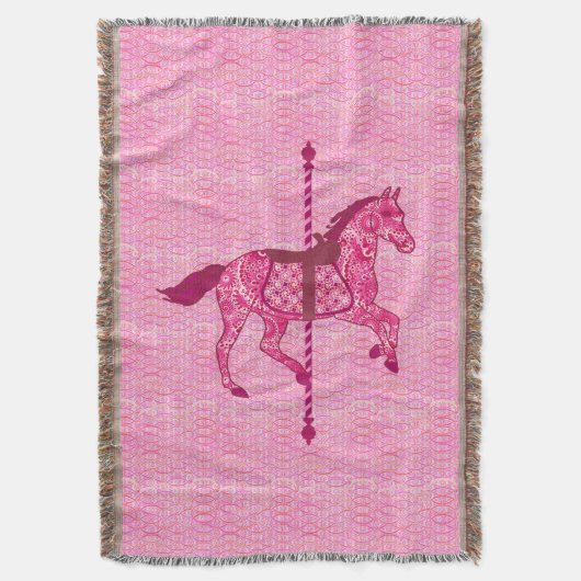 Couverture Cheval de carrousel - Fuchsia rose (devant Vertical)