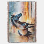 Couverture Cheval sauvage sur la dune de Grassy au coucher du (devant Vertical)