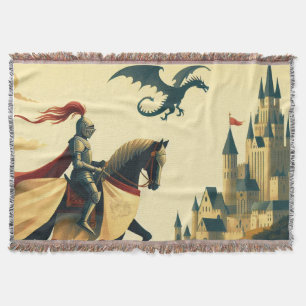 Couverture Chevalier médiéval/dragon/château fantastique