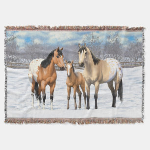 Couverture Chevaux Appaloosa En Peau De Bouche En Neige