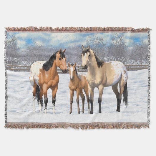 Couverture Chevaux Appaloosa En Peau De Bouche En Neige (Devant)