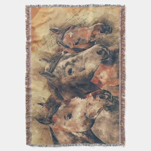 Couverture Chevaux de Thoroughbred courant dans un champ (devant Vertical)