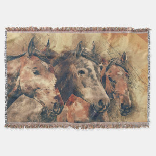Couverture Chevaux de Thoroughbred courant dans un champ