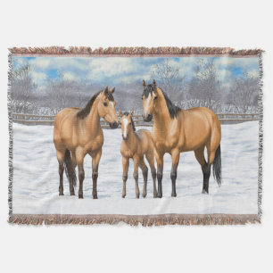 Couverture Chevaux En Peau De Bouche En Neige
