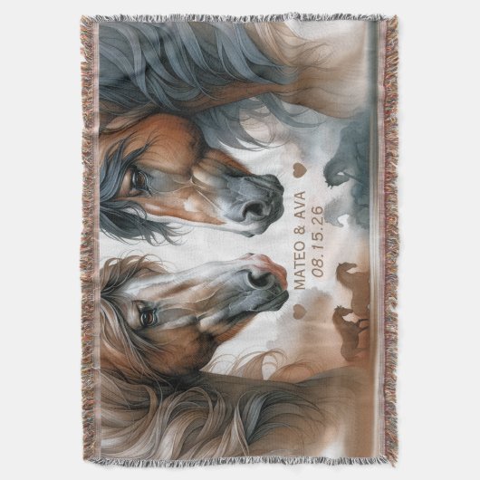 Couverture Chevaux spéciaux couple marié marron (devant Vertical)