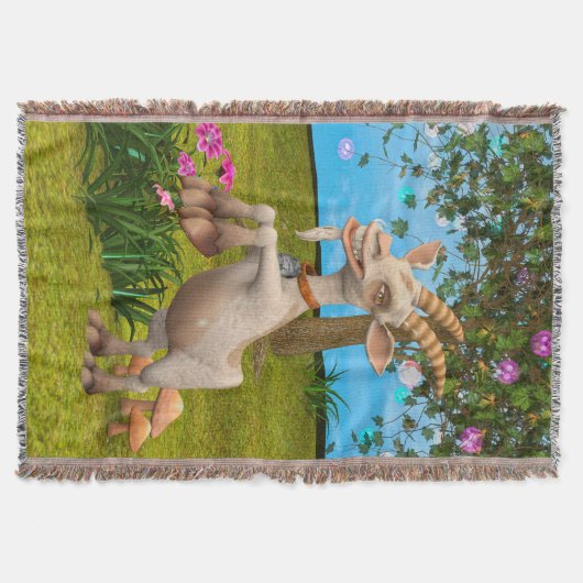 Couverture Chèvre de dessin animé drôle Art d'animal de jardi (Devant)