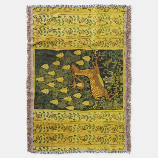 Couverture CHÈVRE FLEUVE, FLEURS CHESTNUT TREE vert Jaune (devant Vertical)