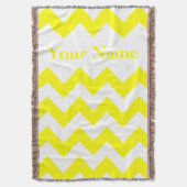 Couverture Chevron jaune gras avec nom personnalisé (devant Vertical)