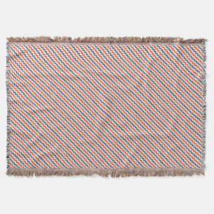 Couverture Chevron motif bleu foncé rouge et rose pâle