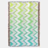 Couverture Chevron motif citron vert turquoise aqua ombre élé (devant Vertical)