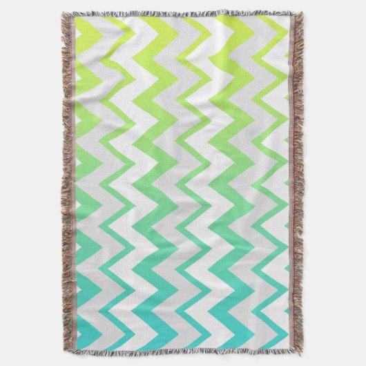 Couverture Chevron motif citron vert turquoise aqua ombre élé (devant Vertical)
