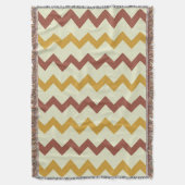 Couverture Chevron zigzag design naturel brun jaune vert (devant Vertical)