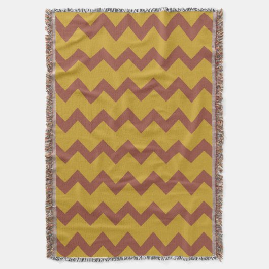 Couverture Chevron zigzag design naturel jaune brun (devant Vertical)