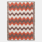 Couverture Chevron zigzag design naturel rouge brun rose (devant Vertical)
