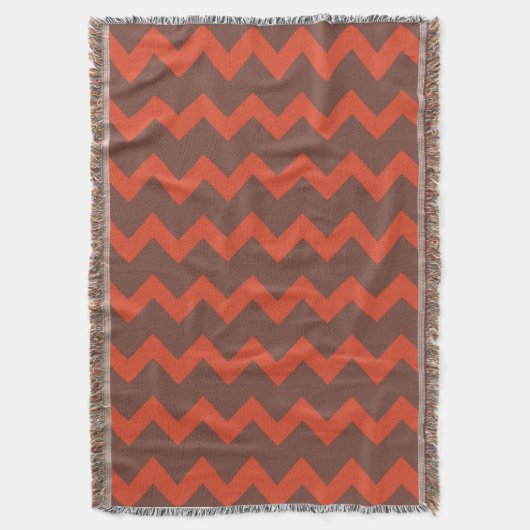 Couverture Chevron zigzag design rouge brun (devant Vertical)
