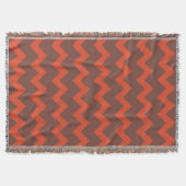 Couverture Chevron zigzag design rouge brun (Devant)