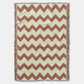 Couverture Chevron zigzag design vert naturel brun (devant Vertical)