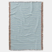 Couverture Chevron zigzag motif denim bleu deux tons crème (devant Vertical)