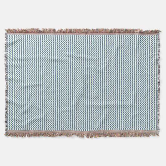 Couverture Chevron zigzag motif denim bleu deux tons crème (Devant)