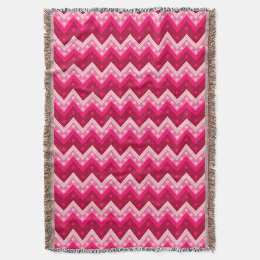 Couverture Chevrons et points - bordeaux et roses (devant Vertical)