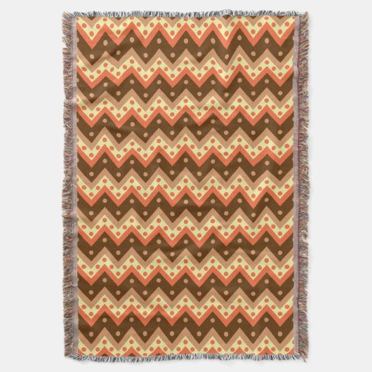 Couverture Chevrons et points - brun et rouille (devant Vertical)