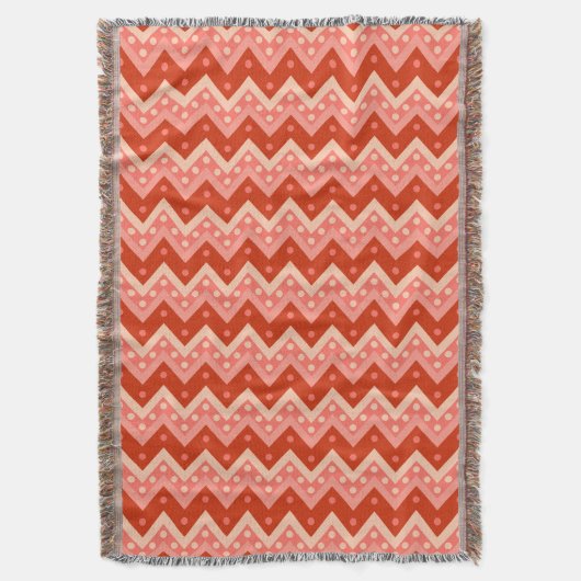 Couverture Chevrons et points - corail orange (devant Vertical)