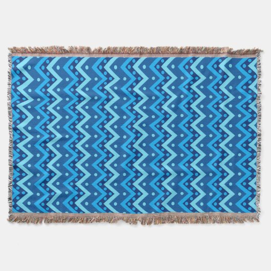 Couverture Chevrons et points - nuances bleu ciel (Devant)
