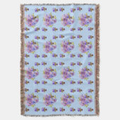 Couverture Chic Bleu Chic Fleurs Florales Jeter Tapis (devant Vertical)