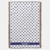 Couverture Chic bleu et blanc motif monogramme (devant Vertical)
