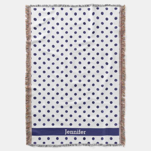 Couverture Chic bleu et blanc motif monogramme (devant Vertical)