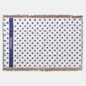 Couverture Chic bleu et blanc motif monogramme (Devant)