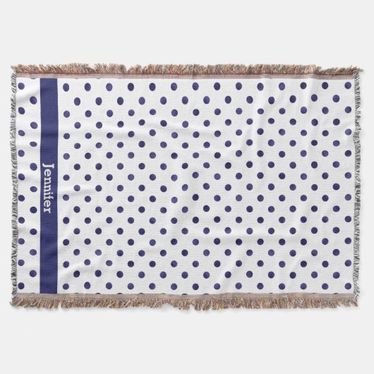 Couverture Chic bleu et blanc motif monogramme (Devant)