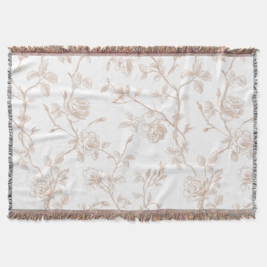Couverture Chic Fleur Blanc Crème Joli (Devant)