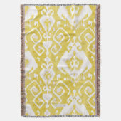 Couverture Chic jaune et gris damask ikat motif tribal (devant Vertical)