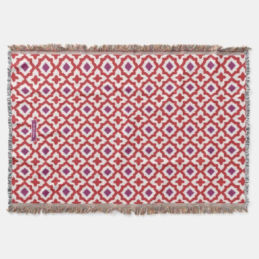Couverture Chic motifs tribaux kat rouge et violet (Devant)