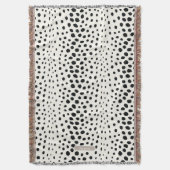 Couverture Chic noir blanc cheetah imprimer motif monogramme (devant Vertical)