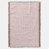 Couverture Chic pastel rose pâle ikat motif de diamants triba (devant Vertical)