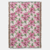 Couverture Chic rose Poinsettia Fleurs Noël (devant Vertical)