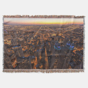 Couverture Chicago du centre au coucher du soleil