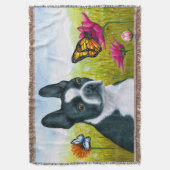 Couverture Chien 134 Boston Terrier Fleur papillon (devant Vertical)